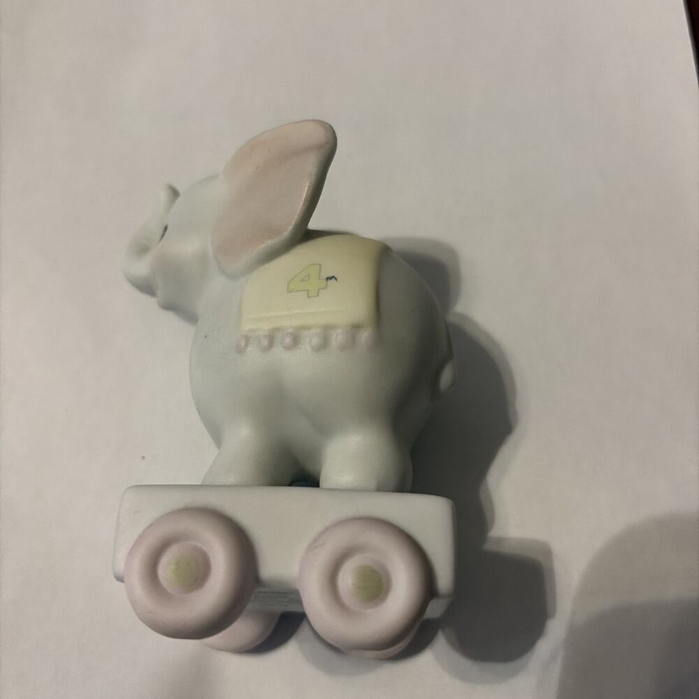 Precious Moments Birthday Zoo Train Year 4 Elephant #15970 1985 Vintage